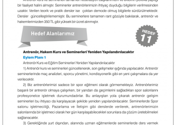 Antrenör, Hakem Kurs ve Seminerleri Yeniden Yapılandırılacaktır